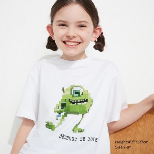 White Kids Uniqlo Pixar Art Ut (Short-sleeve Graphic) (Adam Lister) T Shirts | USA EPIJD-1724