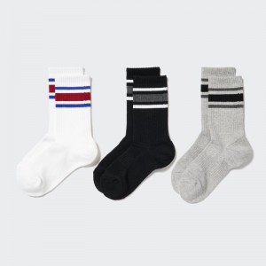 White Kids Uniqlo Regular 3 Pack Socks | USA EAZGY-8703