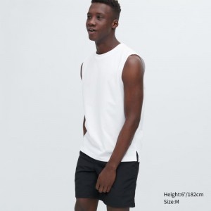 White Men Uniqlo Airism Cotton Sleeveless T Shirts | USA UEGAB-0125