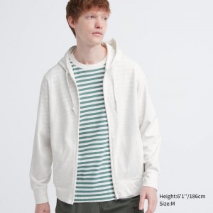 White Men Uniqlo Airism Uv Protection Full-zip Hoodie | USA KZPTI-1673