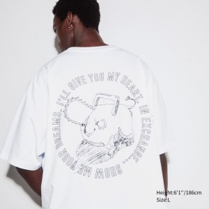 White Men Uniqlo Chainsaw Man × Kosuke Kawamura Short Sleeve Ut (Oversized) T Shirts | USA YHVLD-4361