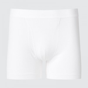 White Men Uniqlo Cotton Boxer Briefs | USA ETGOM-0589