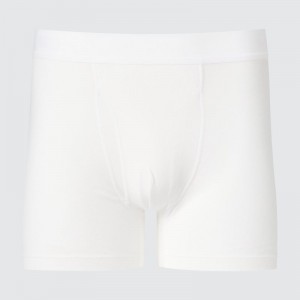 White Men Uniqlo Cotton Boxer Briefs | USA PBQEM-3512