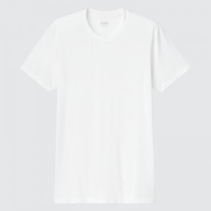 White Men Uniqlo Heattech Short-sleeve (2021 Edition) T Shirts | USA ZLYOM-8194