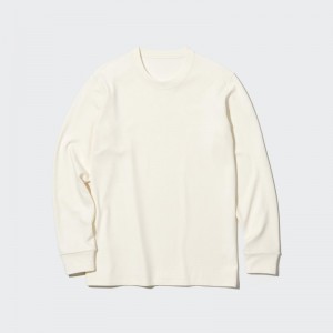 White Men Uniqlo Heattech Ultra Warm Crew Neck Long-sleeve T Shirts | USA IYWDM-7930