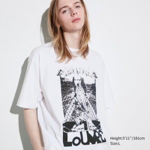 White Men Uniqlo Louvre By M/M Ut (Oversized Short-sleeve Graphic) T Shirts | USA LFETG-5147