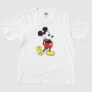 White Men Uniqlo Mickey Stands Ut (Short-sleeve Graphic) T Shirts | USA MNCTW-2961