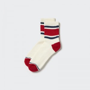 White Men Uniqlo Pattern Lined Half Socks | USA GDMJN-8973