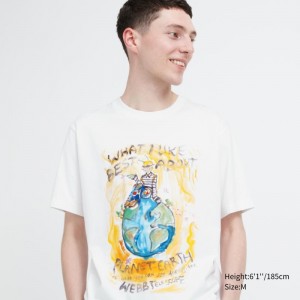 White Men Uniqlo Peace For All (Francesco Risso) (Short-sleeve Graphic) T Shirts | USA ZXNBP-4708