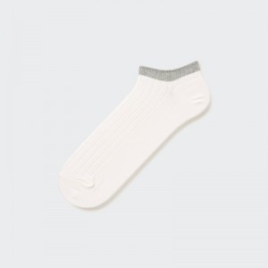 White Men Uniqlo Ribbed Short Socks | USA OXWUB-9164