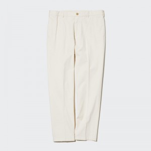 White Men Uniqlo Smart Ankle (2-way Stretch, Cotton,Tall) Pants | USA RNJPB-9164