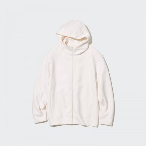 White Men Uniqlo Stretch Dry Sweat Long-sleeve Full-zip Hoodie | USA XFCKQ-8715