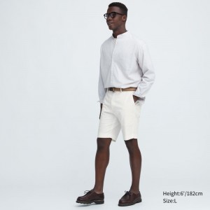 White Men Uniqlo Stretch Slim-fit (9") Shorts | USA LRJVY-6978