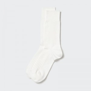 White Men Uniqlo Supima® Cotton Wide Ribbed Socks | USA UEGSA-2648