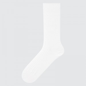 White Men Uniqlo Supima® Cotton Wide-ribbed Socks | USA TDZNO-6504