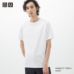 White Men Uniqlo U Crew Neck Short-sleeve T Shirts | USA FJIMD-8135