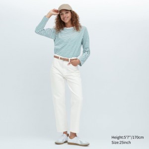 White Women Uniqlo Boyfriend Tapered (Ankle Length) Jeans | USA GVOCW-3095