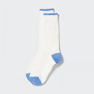 White Women Uniqlo Heattech Cable Socks | USA WTVJF-1274