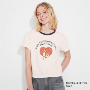 White Women Uniqlo Love Sunshine & Peanuts Ut (Short-sleeve Graphic) T Shirts | USA CQFUS-4162