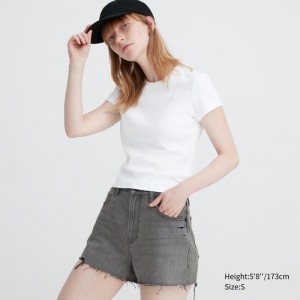 White Women Uniqlo Mini Short-sleeve T Shirts | USA LEZQA-4256