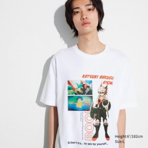 White Women Uniqlo My Hero Academia Ut (Short-sleeve Graphic) T Shirts | USA UFGJE-3041