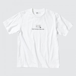 White Women Uniqlo Peace For All (Short-sleeve Graphic) (Haruki Murakami) T Shirts | USA OHIEV-8651