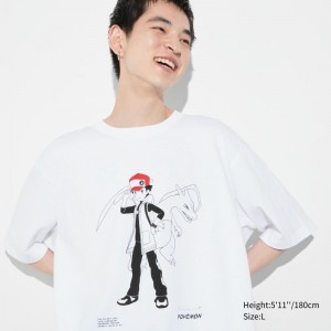 White Women Uniqlo Pokémon Masters Ex Ut (Oversized Short-sleeve Graphic) T Shirts | USA CYXAS-7403