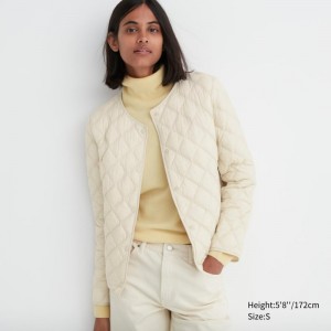 White Women Uniqlo Pufftech Quilted (Warm Padded) Jackets | USA XOIZE-9283