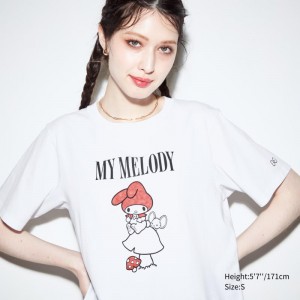 White Women Uniqlo Sanrio Characters: Kuromi & My Melody Ut (Short-sleeve Graphic) T Shirts | USA KLYGV-0378