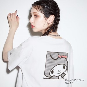 White Women Uniqlo Sanrio Characters: Kuromi & My Melody Ut (Short-sleeve Graphic Tunic) T Shirts | USA RKYAF-6275