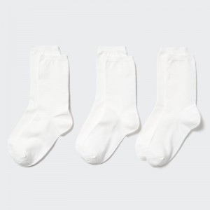 White Women Uniqlo Socks (3 Pairs) Socks | USA EMGYP-8271