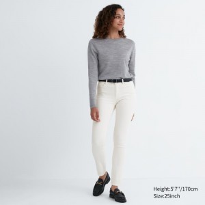 White Women Uniqlo Ultra Stretch Jeans | USA SCDKP-1298