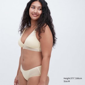 White Women Uniqlo Wireless (Plunging Relax, Lace) Bras | USA EAHZD-8937