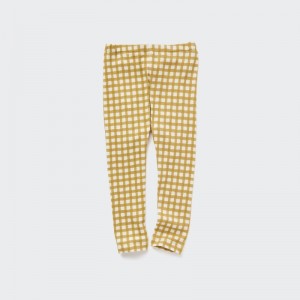 Yellow Baby Uniqlo Ribbed Full-length (Check) Leggings | USA CDSTG-3860