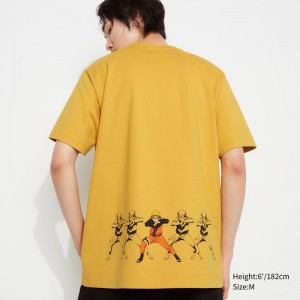 Yellow Men Uniqlo Naruto Ut (Short-sleeve Graphic) (Naruto Uzumaki) T Shirts | USA LEXHQ-3170