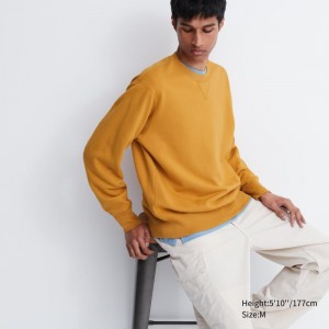 Yellow Men Uniqlo Sweatshirt | USA KULHR-2740