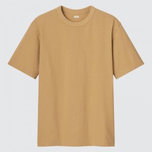 Yellow Men Uniqlo U Crew Neck Short-sleeve T Shirts | USA ZWKES-9316