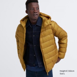 Yellow Men Uniqlo Ultra Light Down (3d Cut) Parka | USA AFXUG-6492