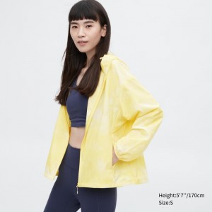 Yellow Women Uniqlo Uv Protection Printed Pocketable Parka | USA WUTAO-9408