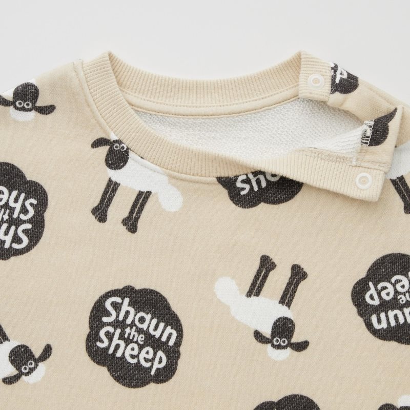 Beige Baby Uniqlo Clay Animation Graphic (Shaun The Sheep) Sweatshirt | USA ASGCP-0371