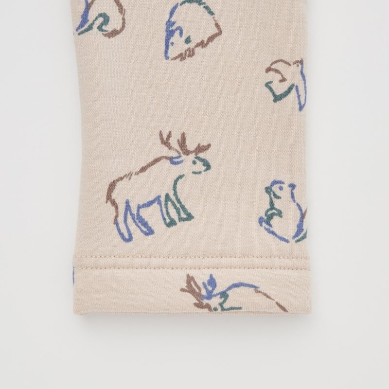 Beige Baby Uniqlo Fleece (Moose) Leggings | USA LTRYH-4759