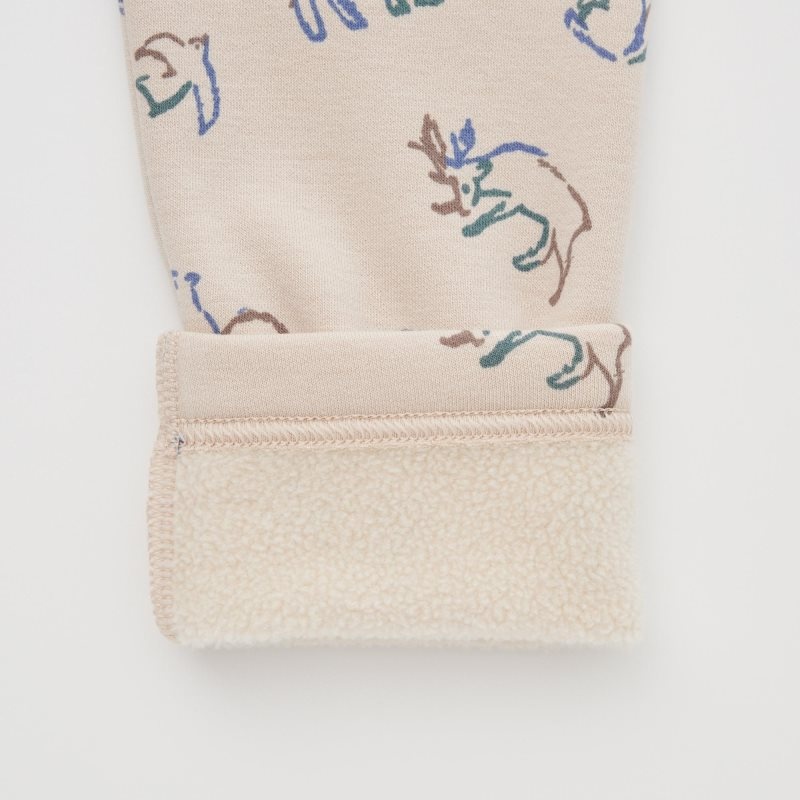 Beige Baby Uniqlo Fleece (Moose) Leggings | USA LTRYH-4759