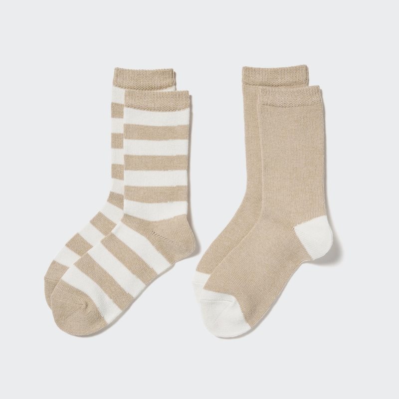 Beige Kids Uniqlo Heattech (2 Pairs) Socks | USA TGVBU-1789