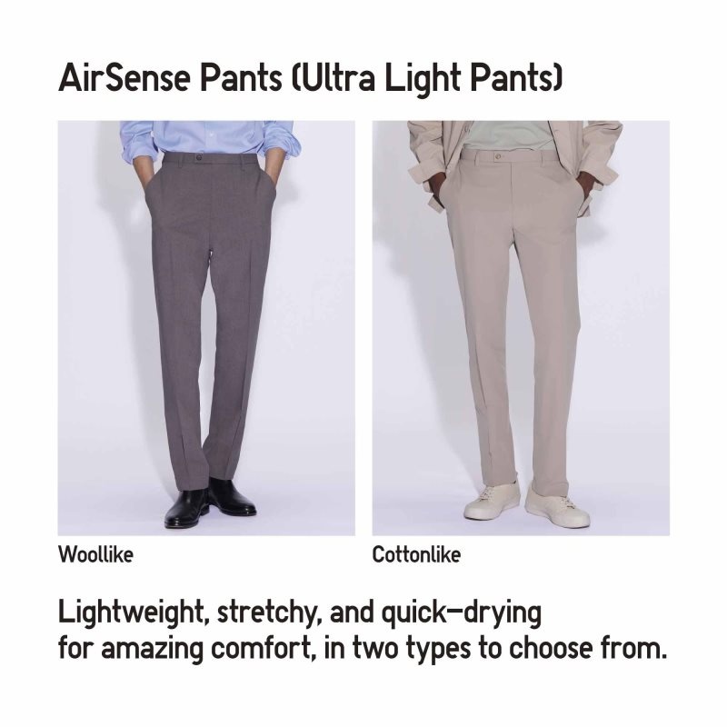 Beige Men Uniqlo Airsense (Cotton Like) (Ultra Light) Pants | USA LBFZP-1589