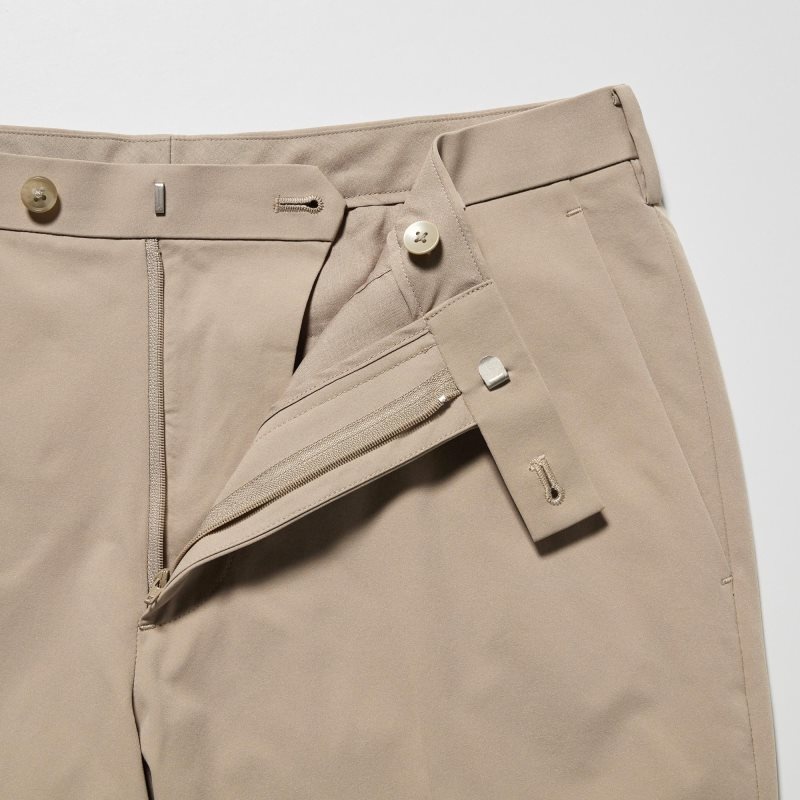 Beige Men Uniqlo Airsense (Cotton Like) (Ultra Light) Pants | USA LBFZP-1589