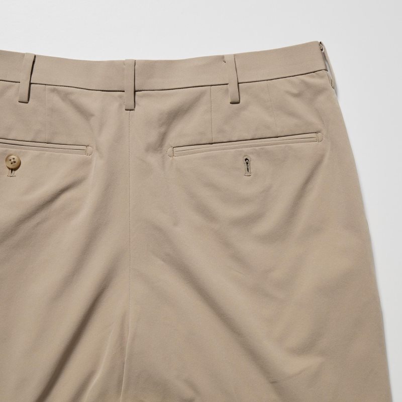 Beige Men Uniqlo Airsense (Cotton Like) (Ultra Light) Pants | USA LBFZP-1589