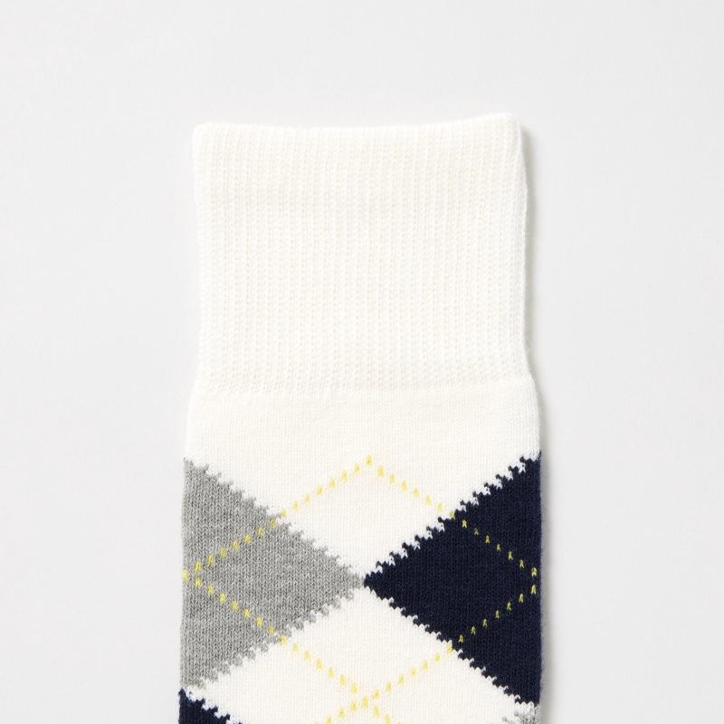 Beige Men Uniqlo Argyle Socks | USA YBHNG-6981