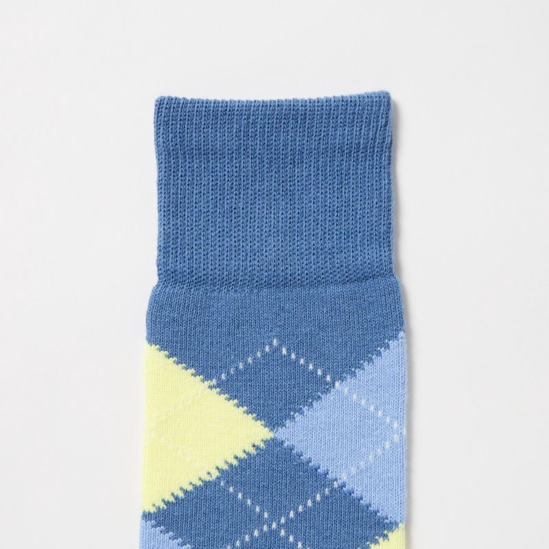 Beige Men Uniqlo Argyle Socks | USA YBHNG-6981