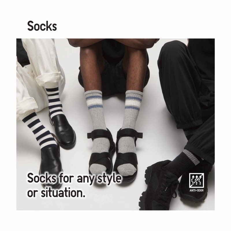 Beige Men Uniqlo Argyle Socks | USA YBHNG-6981