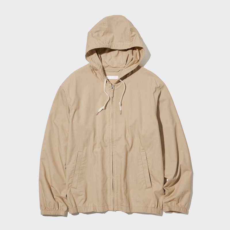 Beige Men Uniqlo Cotton Parka | USA UMHNA-6925